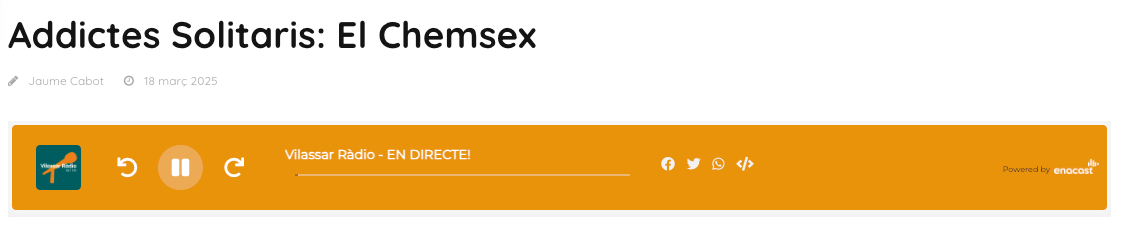 Podcast chemsex de Montse Martínez