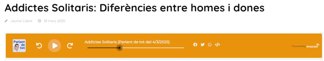 adictes solidaris - podcast sobre las diferencias en el consumo de drogas entre hombres y mujeres