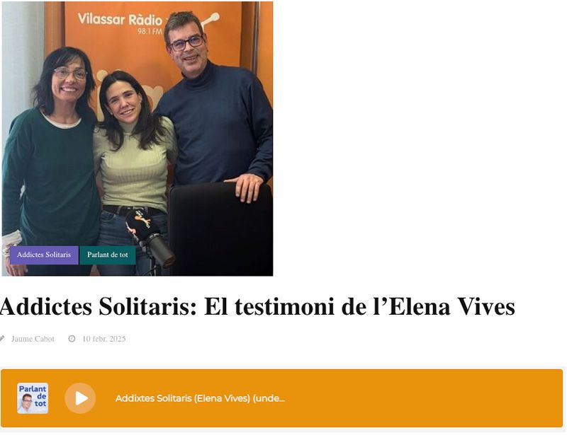 adictes solitaris | programa de vilassar radio sobre patologia dual en adicciones