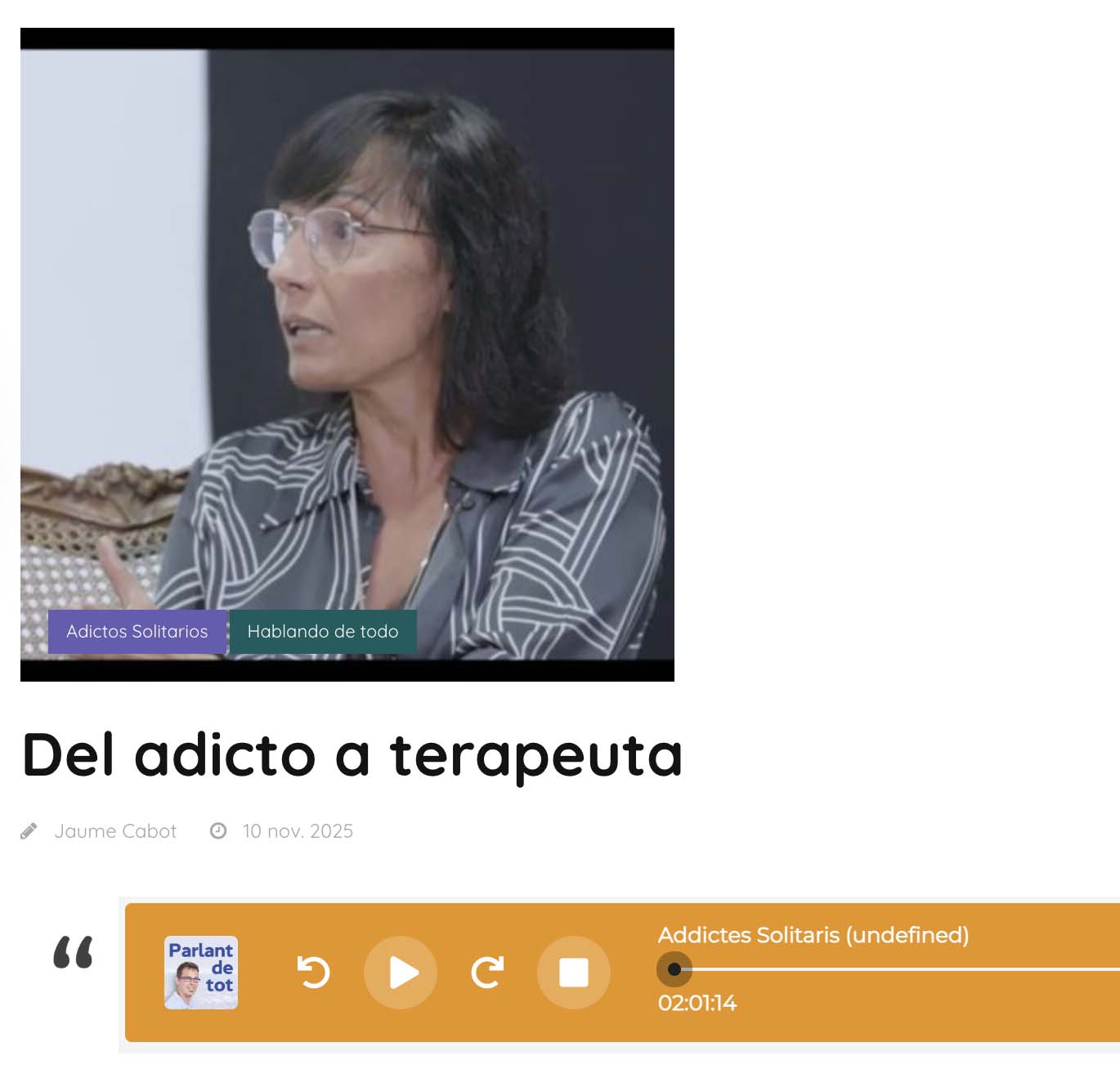 de adicto a terapeuta en adicciones | testimonio de Montse
