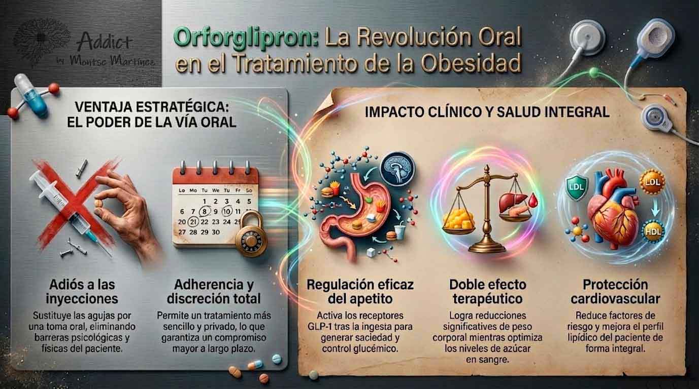 nuevo farmaco para la obesidad y las adicciones | orforglipron apaga el deseo de consumir drogas