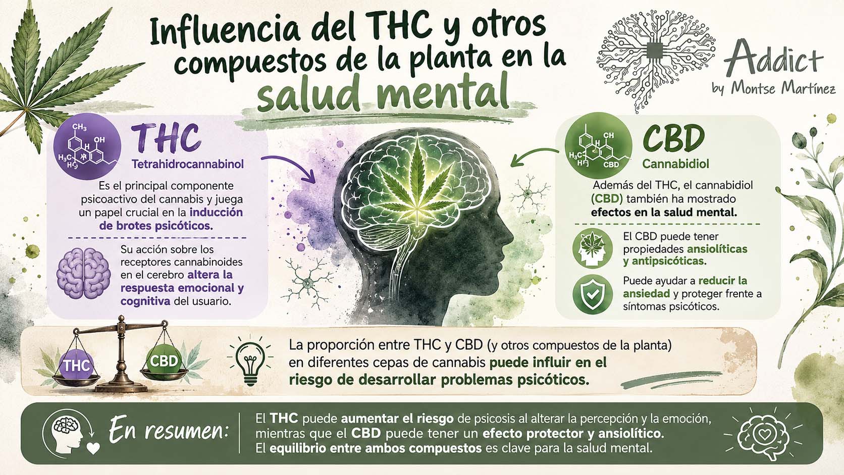 Influencia del THC y otros compuestos de la planta en la salud mental | Brote psicotico por cannabis señales de alerta y tratamiento urgente para evitar secuelas