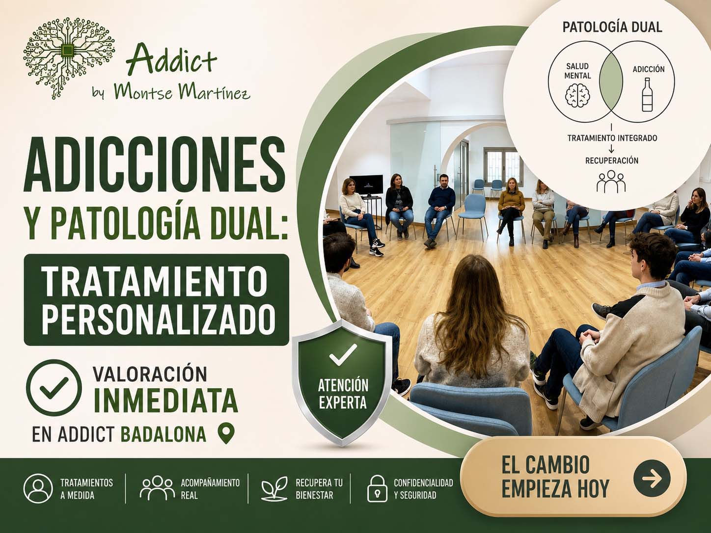 tengo muchas adicciones quiero tratarme barcelona | Adicciones y patologia dual tratamiento personalizado con valoracion inmediata en Addict Badalona