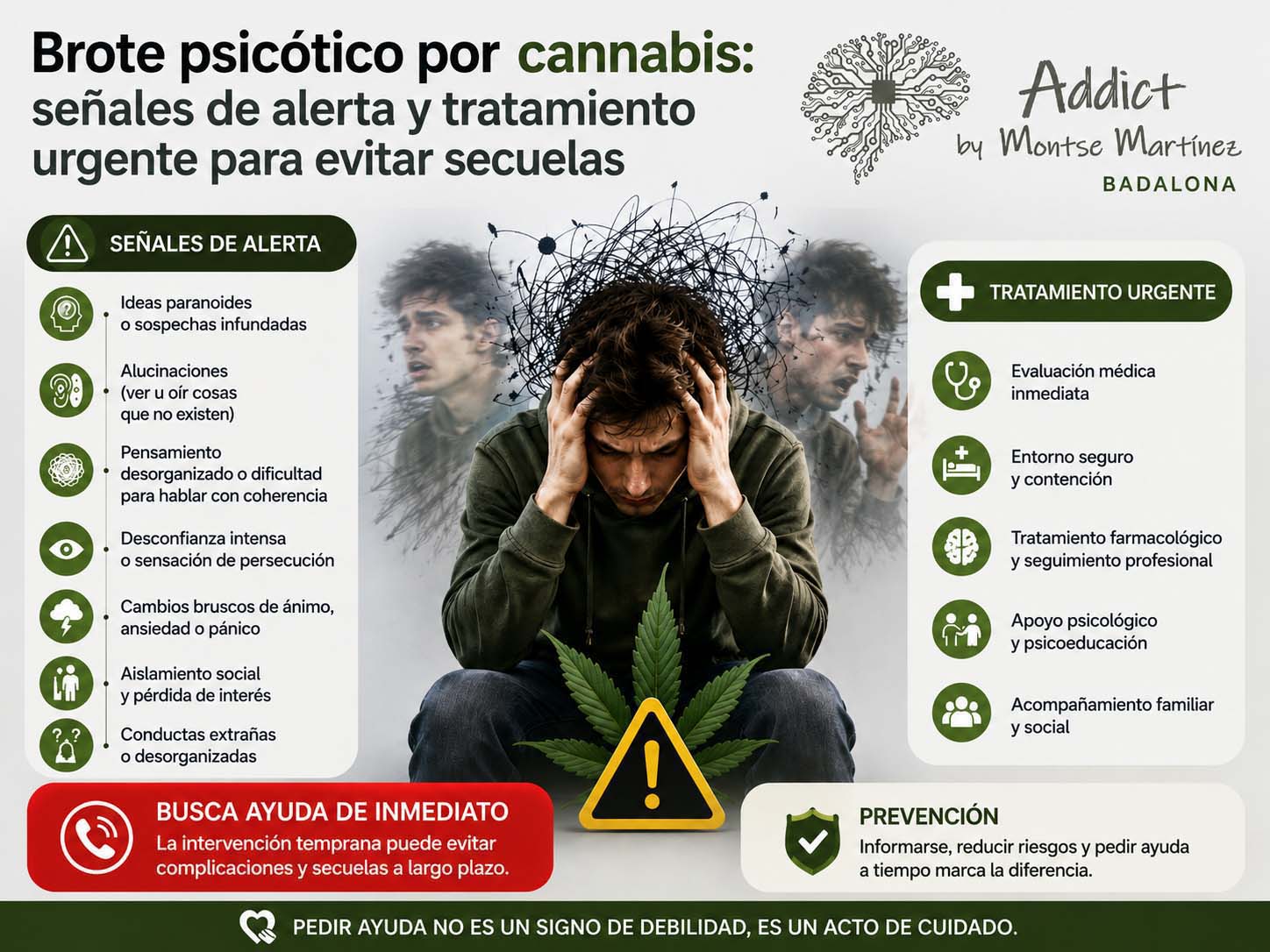 Evaluacion clinica y seguimiento personalizado drogas | Brote psicotico por cannabis señales de alerta y tratamiento urgente para evitar secuelas